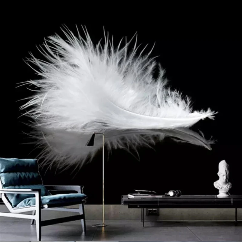 wellyu Modern minimalist black and white feather background wall decoration painting custom large mural green wallpaper
wellyu Modern minimalist black and white feather background wall decoration painting custom large mural green wallpaper