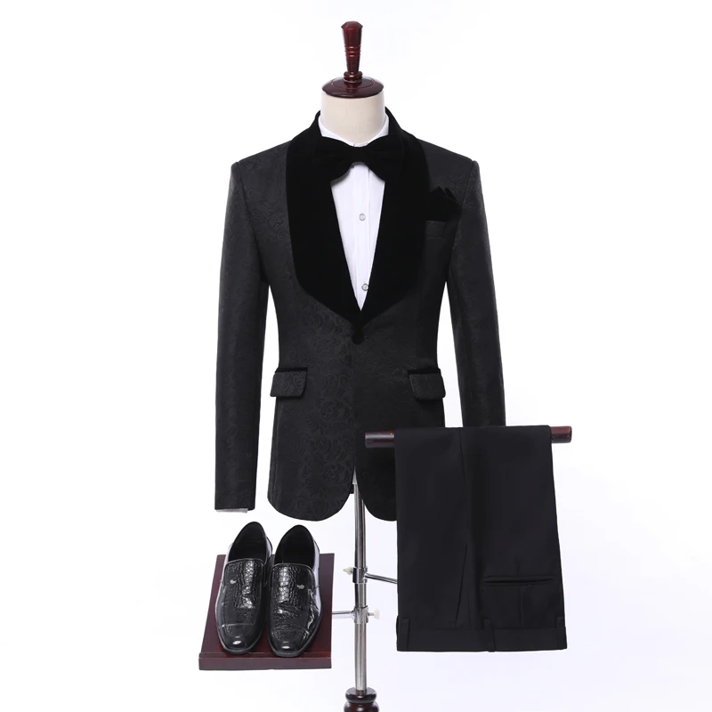 Side Vent Groomsmen Black Groom Tuxedos Shawl Velvet Lapel Men Suits Wedding Best Man Blazer ( Jacket+Pants+Vest +Tie) C507
Side Vent Groomsmen Black Groom Tuxedos Shawl Velvet Lapel Men Suits Wedding Best Man Blazer ( Jacket+Pants+Vest +Tie) C507