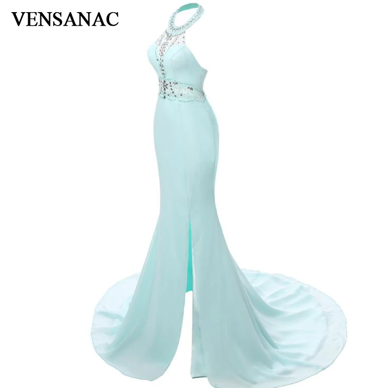 VENSANAC 2017 New Mermaid Luxury Crystals Halter Long Evening Dresses Sleeveless Elegant Sweep Train Party Prom Gowns
VENSANAC 2017 New Mermaid Luxury Crystals Halter Long Evening Dresses Sleeveless Elegant Sweep Train Party Prom Gowns