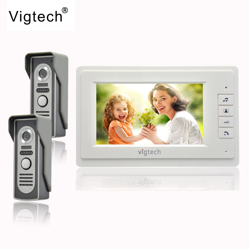 Vigtech 7 inch video door phone intercom system 2 cameras 1 monitor 2 door 1 house doorphone Speaker intercom FREE SHIPPING
Vigtech 7 inch video door phone intercom system 2 cameras 1 monitor 2 door 1 house doorphone Speaker intercom FREE SHIPPING