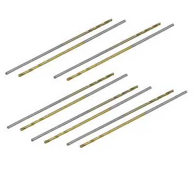 0.5mm Dia 24mm Long Titanium Plated 2-Flute Straight Shank Twist Drill Bit 10pcs
0.5mm Dia 24mm Long Titanium Plated 2-Flute Straight Shank Twist Drill Bit 10pcs