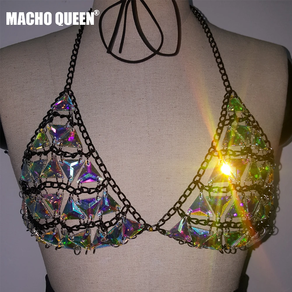Festival Rave Outfits Holographic Crystal Crop Top Sparkly Rhinestone Stage Performance Singer Costume Celebrity Party Clothes
Festival Rave Outfits Holographic Crystal Crop Top Sparkly Rhinestone Stage Performance Singer Costume Celebrity Party Clothes