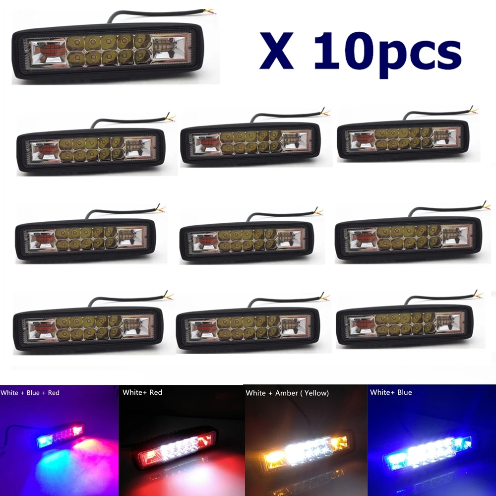 10pc 6 inch 24W Led Work Light Bar White Red Blue Amber Flash Strobe Work Lamp For OffRoad Suv Boat 4X4 Jeep 4Wd Trucks 12V 24V
10pc 6 inch 24W Led Work Light Bar White Red Blue Amber Flash Strobe Work Lamp For OffRoad Suv Boat 4X4 Jeep 4Wd Trucks 12V 24V