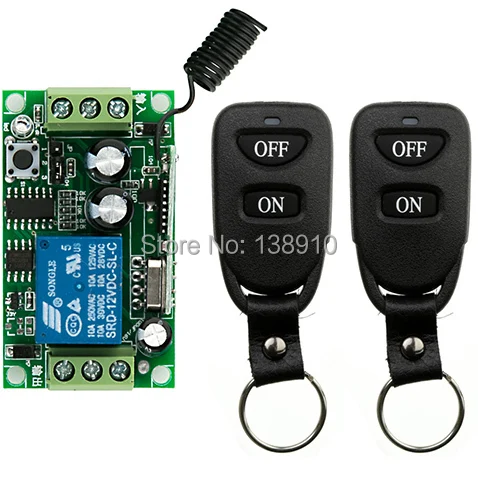 DC12V 1ch10A wireless remote switch wireless light Lamp LED switch 1 Receiver + 2 Transmitter 315/433 Remote ON OFF Controller
DC12V 1ch10A wireless remote switch wireless light Lamp LED switch 1 Receiver + 2 Transmitter 315/433 Remote ON OFF Controller