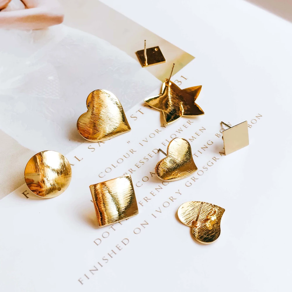 KC Gold Color Plated Stud Earrings Accessories Round Star Eardrop for Women Girl Jewelry Component Diy Handmade Material 4pcs
KC Gold Color Plated Stud Earrings Accessories Round Star Eardrop for Women Girl Jewelry Component Diy Handmade Material 4pcs