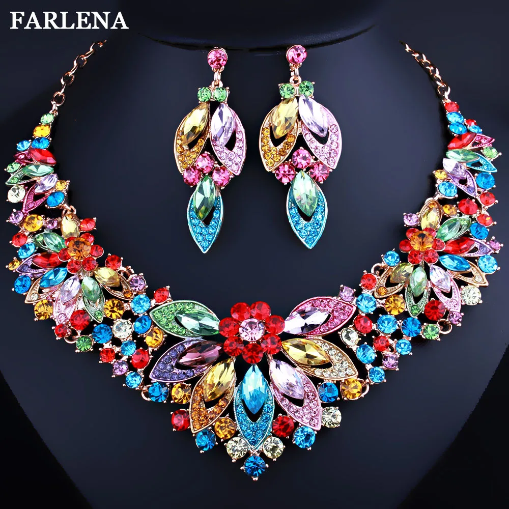Wedding Jewelry Luxury Crystal Rhinestones Leaves Necklace Earrings set Charm Bridal Jewelry Sets
Wedding Jewelry Luxury Crystal Rhinestones Leaves Necklace Earrings set Charm Bridal Jewelry Sets