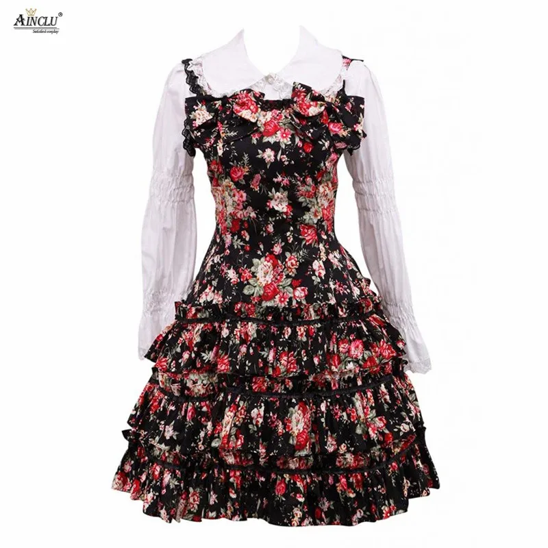Ainclu Womens Cotton White Long Sleeves Blouse And Floral Cotton Cosplay Skirt with Bow/Ribbon Classic Printing Lolita Suit
Ainclu Womens Cotton White Long Sleeves Blouse And Floral Cotton Cosplay Skirt with Bow/Ribbon Classic Printing Lolita Suit