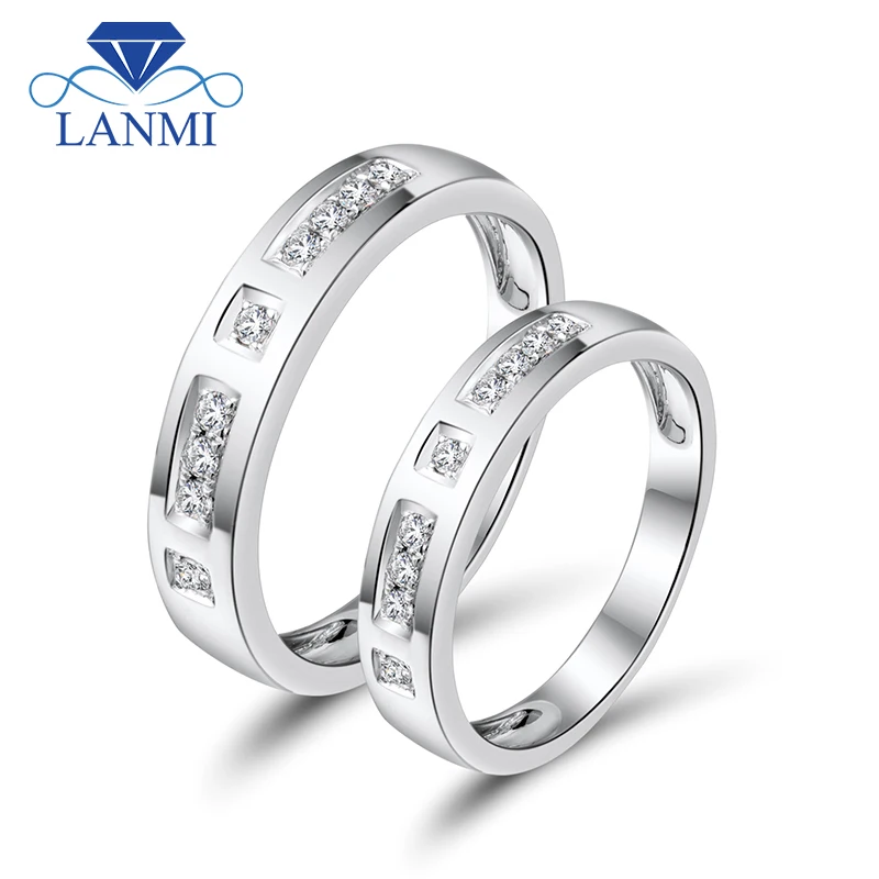 LANMI Romantic Lover, однотонные кольца из белого золота 18 карат, кольца для пары с натуральными бриллиантами для обручальных колец, ювелирные изделия WU141
LANMI Romantic Lover, однотонные кольца из белого золота 18 карат, кольца для пары с натуральными бриллиантами для обручальных колец, ювелирные изделия WU141