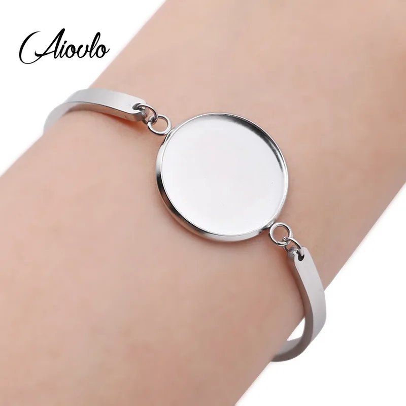 Overall stainless steel Bracelet Bangle Blank Base Fit 20mm Round Photo Glass Cabochon Setting Bezel Tray DIY Jewelry Making
Overall stainless steel Bracelet Bangle Blank Base Fit 20mm Round Photo Glass Cabochon Setting Bezel Tray DIY Jewelry Making