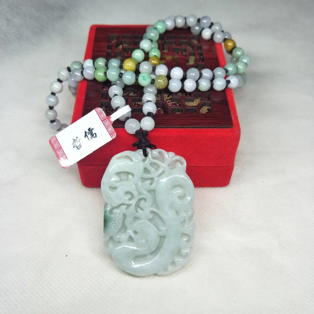 Zhe Ru Jewelry Pure Natural Jadeite Light Green Vintage Dragon Pendant Tricolor Jade Bead Necklace A Class A Certificate
Zhe Ru Jewelry Pure Natural Jadeite Light Green Vintage Dragon Pendant Tricolor Jade Bead Necklace A Class A Certificate