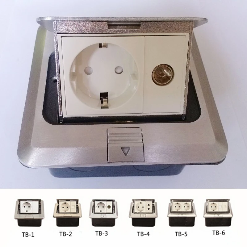 European floor pop up socket with TV Data USB connector aluminum material silver color ground stake free shipping
European floor pop up socket with TV Data USB connector aluminum material silver color ground stake free shipping