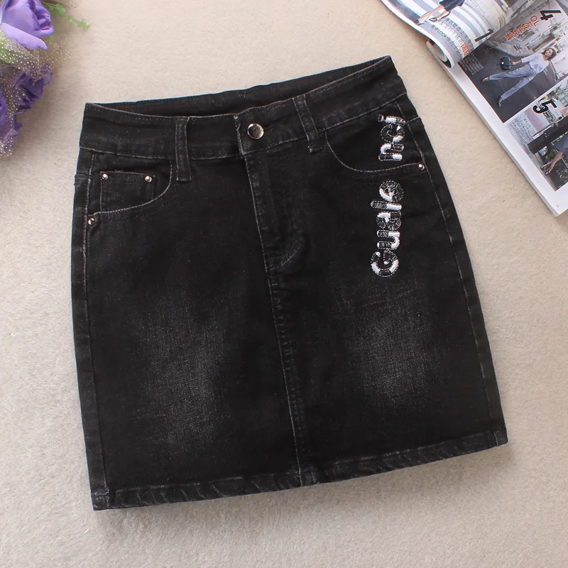 Denim skirt women black package hip spring new high waist jeans short skirt anti-light
Denim skirt women black package hip spring new high waist jeans short skirt anti-light