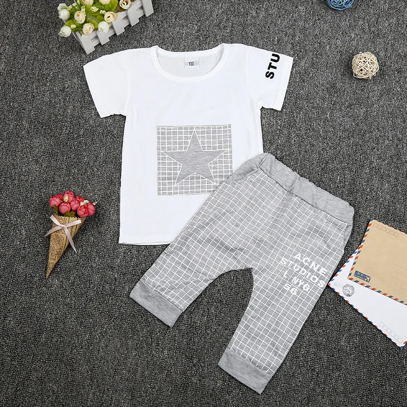 Hooyi Baby Boys Clothes Sets Bebe T-Shirt + Pant Suit Girl Clothing for Infantil Tees Shirts 100% Cotton Newborns Star Grid
Hooyi Baby Boys Clothes Sets Bebe T-Shirt + Pant Suit Girl Clothing for Infantil Tees Shirts 100% Cotton Newborns Star Grid
