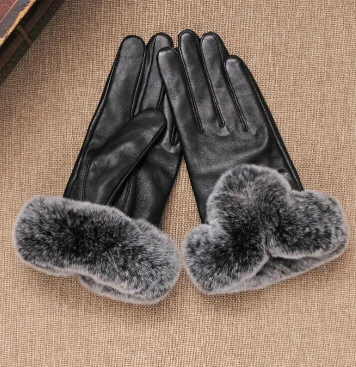 Women's autumn and winter thicken fleece lining glove lady's natural rabbit fur glove genuine leather driving glove R279
Women's autumn and winter thicken fleece lining glove lady's natural rabbit fur glove genuine leather driving glove R279