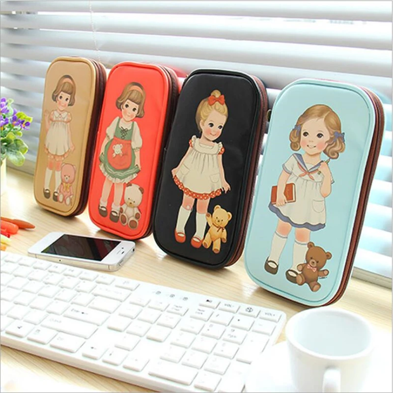 1Pcs/Lot Retro Cute Girls Pencil Case Stationery Box Waterproof Storage Case Large Capacity Leather Pencil Bag
1Pcs/Lot Retro Cute Girls Pencil Case Stationery Box Waterproof Storage Case Large Capacity Leather Pencil Bag