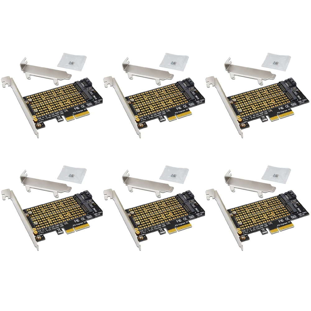 6PCS Add On Cards PCIE to M2 Adapter M.2 SATA SSD + NVME SSD M2 PCIE Adapter Riser SSD M2 to SATA PCI-E Card M Key + B Key Riser
6PCS Add On Cards PCIE to M2 Adapter M.2 SATA SSD + NVME SSD M2 PCIE Adapter Riser SSD M2 to SATA PCI-E Card M Key + B Key Riser
