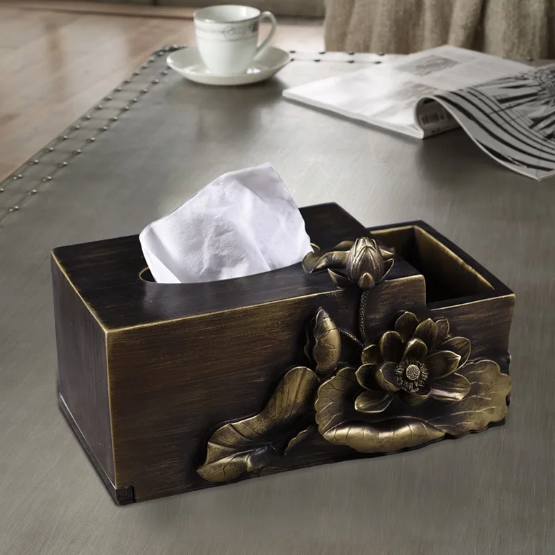 New Chinese style household supplies tissue box ornaments Antique art living room office lotus rectangular box
New Chinese style household supplies tissue box ornaments Antique art living room office lotus rectangular box