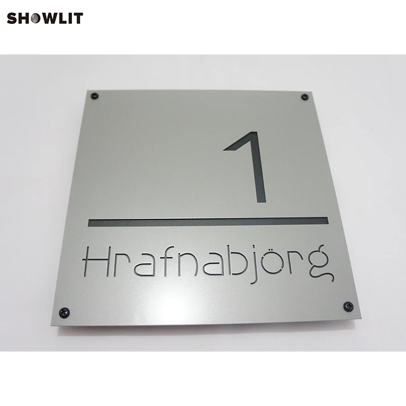 Square Custom Made Stainless Steel Door Sign Customized With Black Backplate
Square Custom Made Stainless Steel Door Sign Customized With Black Backplate