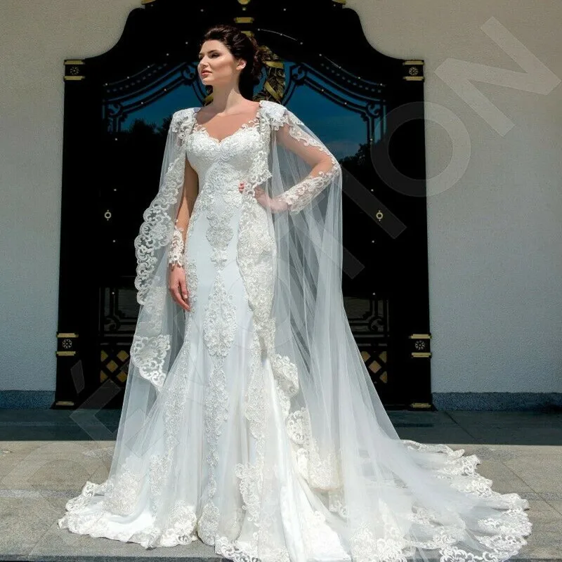 Elegant New Women's Wedding Cloak Jacket Bridal Lace Appliques Edge Cape Cathedral Length Prom Long Plus Wraps Custom Jackets
Elegant New Women's Wedding Cloak Jacket Bridal Lace Appliques Edge Cape Cathedral Length Prom Long Plus Wraps Custom Jackets