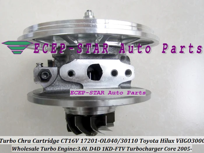 Turbo Cartridge CHRA CT16V 17201-OL040 17201-30101 17201-30160 17201-30150 For TOYOTA HI-LUX LandCruiser ViIGO 3000 1KD-FTV 3.0L
Turbo Cartridge CHRA CT16V 17201-OL040 17201-30101 17201-30160 17201-30150 For TOYOTA HI-LUX LandCruiser ViIGO 3000 1KD-FTV 3.0L