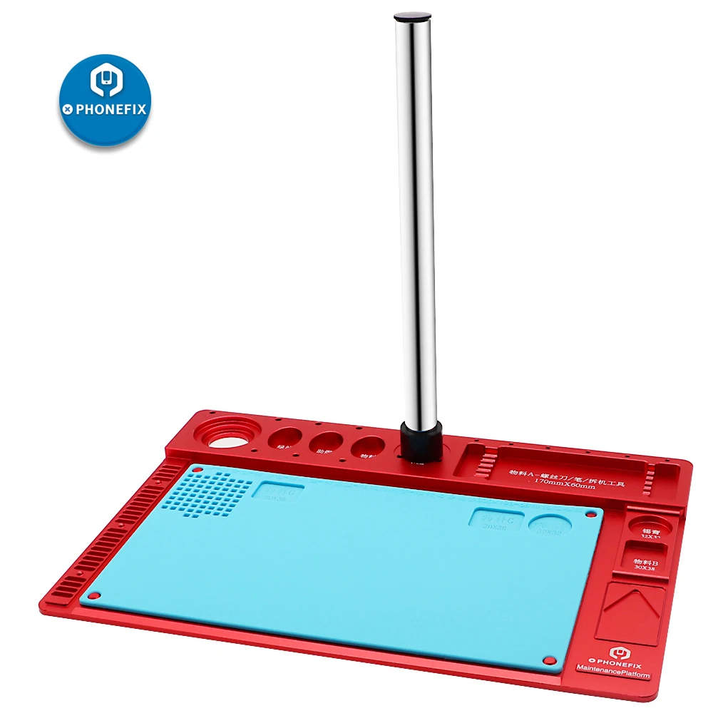 415x290mm Anti-corrosion Microscope Fixed Base High temperature Integrated Aluminum Alloy Mat for Mobile Phone PCB Repair Pad
415x290mm Anti-corrosion Microscope Fixed Base High temperature Integrated Aluminum Alloy Mat for Mobile Phone PCB Repair Pad