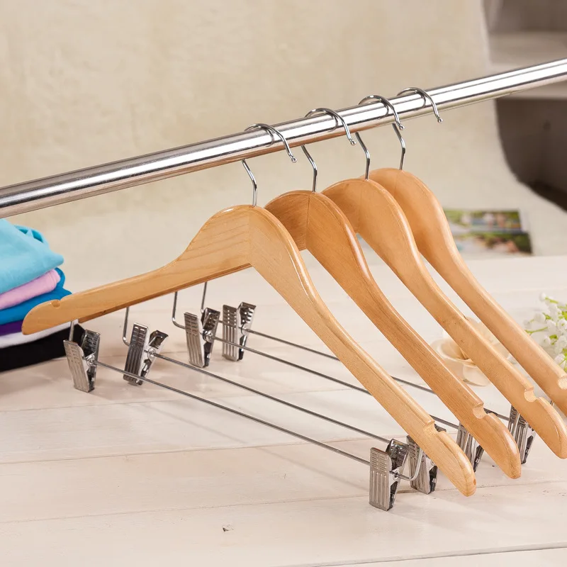 3Pcs/Lot Natrual Wood Clothes Hanger P66 Anti Slips Wooden Coat Hanger With Metal Clips Hanger Skirt Pants Hangers
3Pcs/Lot Natrual Wood Clothes Hanger P66 Anti Slips Wooden Coat Hanger With Metal Clips Hanger Skirt Pants Hangers
