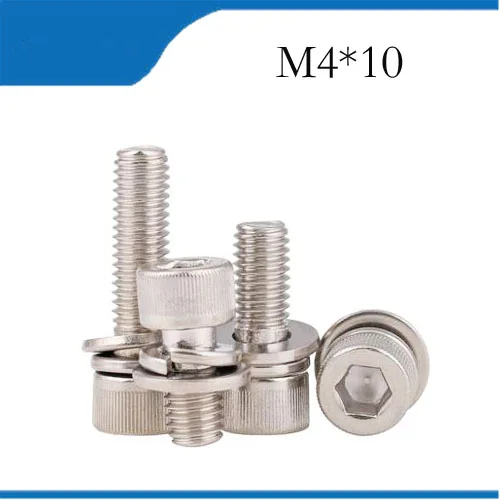 20pcs M4 10mm M4*10mm 304 Stainless Steel Hex Bolt Hexagon Socket Lock Washer Sems Assembly Screwcombination m4 bolts,m4 nails
20pcs M4 10mm M4*10mm 304 Stainless Steel Hex Bolt Hexagon Socket Lock Washer Sems Assembly Screwcombination m4 bolts,m4 nails