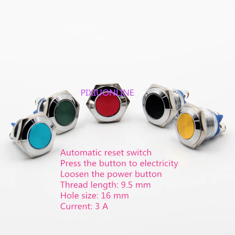 1PCS YT955 Metal case Hole Size 16 mm Automatic Reset Switch Metal push button switch Apply to Entrance Guard /The Horn
1PCS YT955 Metal case Hole Size 16 mm Automatic Reset Switch Metal push button switch Apply to Entrance Guard /The Horn