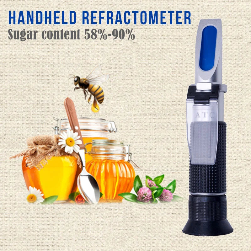 Handheld Refractometer Honey Refractometer Fruit Sugar Concentration sugar refractometer Meter Tool 58-90% Refractometer
Handheld Refractometer Honey Refractometer Fruit Sugar Concentration sugar refractometer Meter Tool 58-90% Refractometer