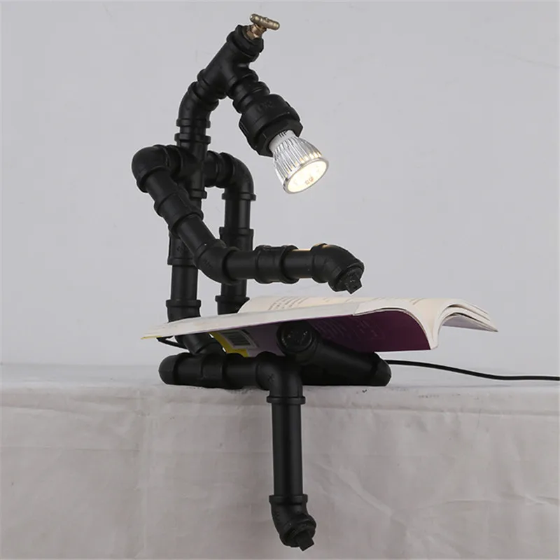 Vintage Creative Industrial Style Robot Water Pipe Table Lamp Cafe Bar Study Room Decorative Metal Table Lamp Lighting Fixture
Vintage Creative Industrial Style Robot Water Pipe Table Lamp Cafe Bar Study Room Decorative Metal Table Lamp Lighting Fixture