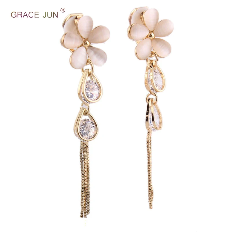 Top Quality Gold Color Opal Stone Water Drop Flower Shape Clip on Earrings Painful Earrings Fashion Luxury Long Pierced Earrings
Top Quality Gold Color Opal Stone Water Drop Flower Shape Clip on Earrings Painful Earrings Fashion Luxury Long Pierced Earrings