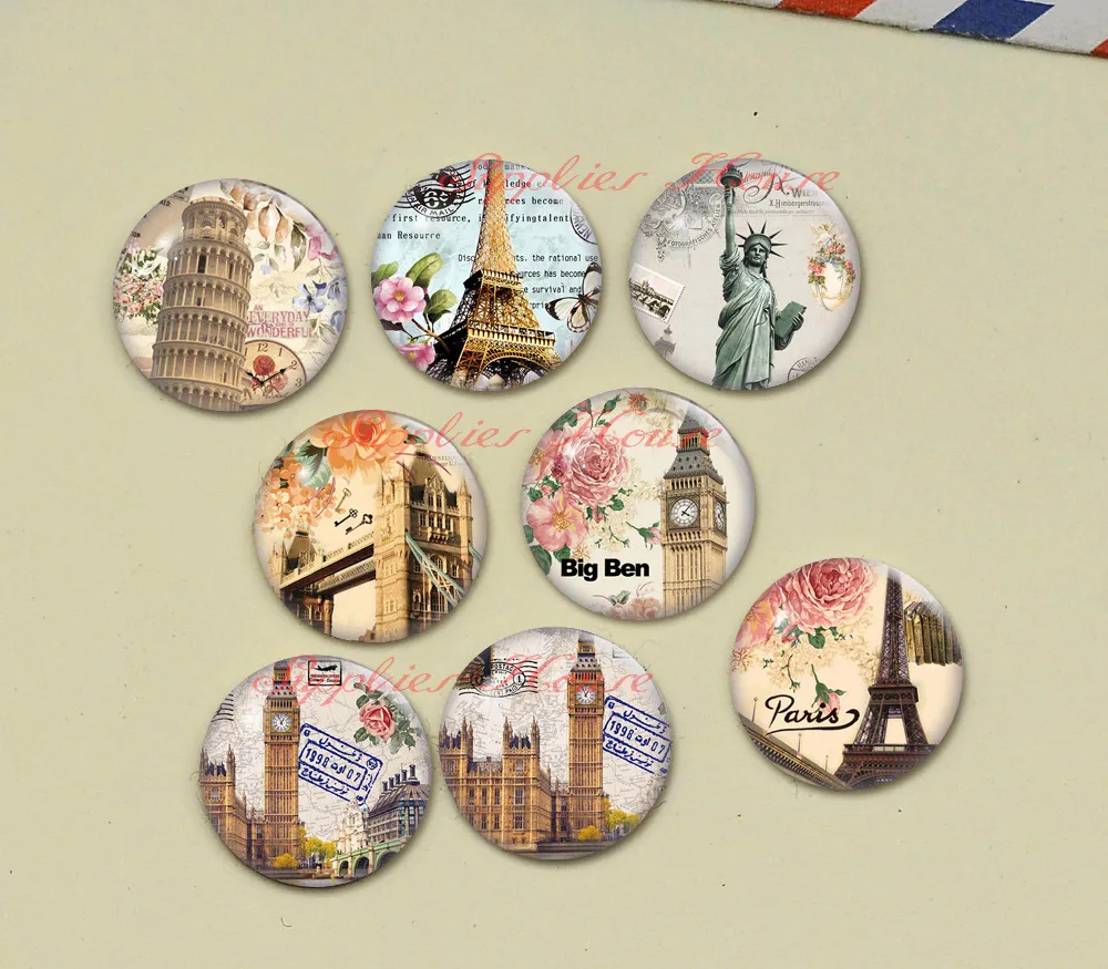 Handmade Round Paris Photo Glass Cabochons, Jewelry Finding Cameo Pendant Settings, (F038-572)
Handmade Round Paris Photo Glass Cabochons, Jewelry Finding Cameo Pendant Settings, (F038-572)