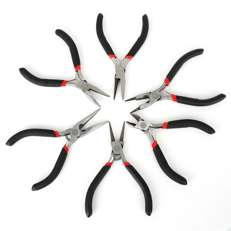6pcs/set Jewelry Pliers Tool Carbon Steel Black Pliers Sets For Beading DIY Making Hand Flat Nose Round Nose Pliers Wire Cutter
6pcs/set Jewelry Pliers Tool Carbon Steel Black Pliers Sets For Beading DIY Making Hand Flat Nose Round Nose Pliers Wire Cutter