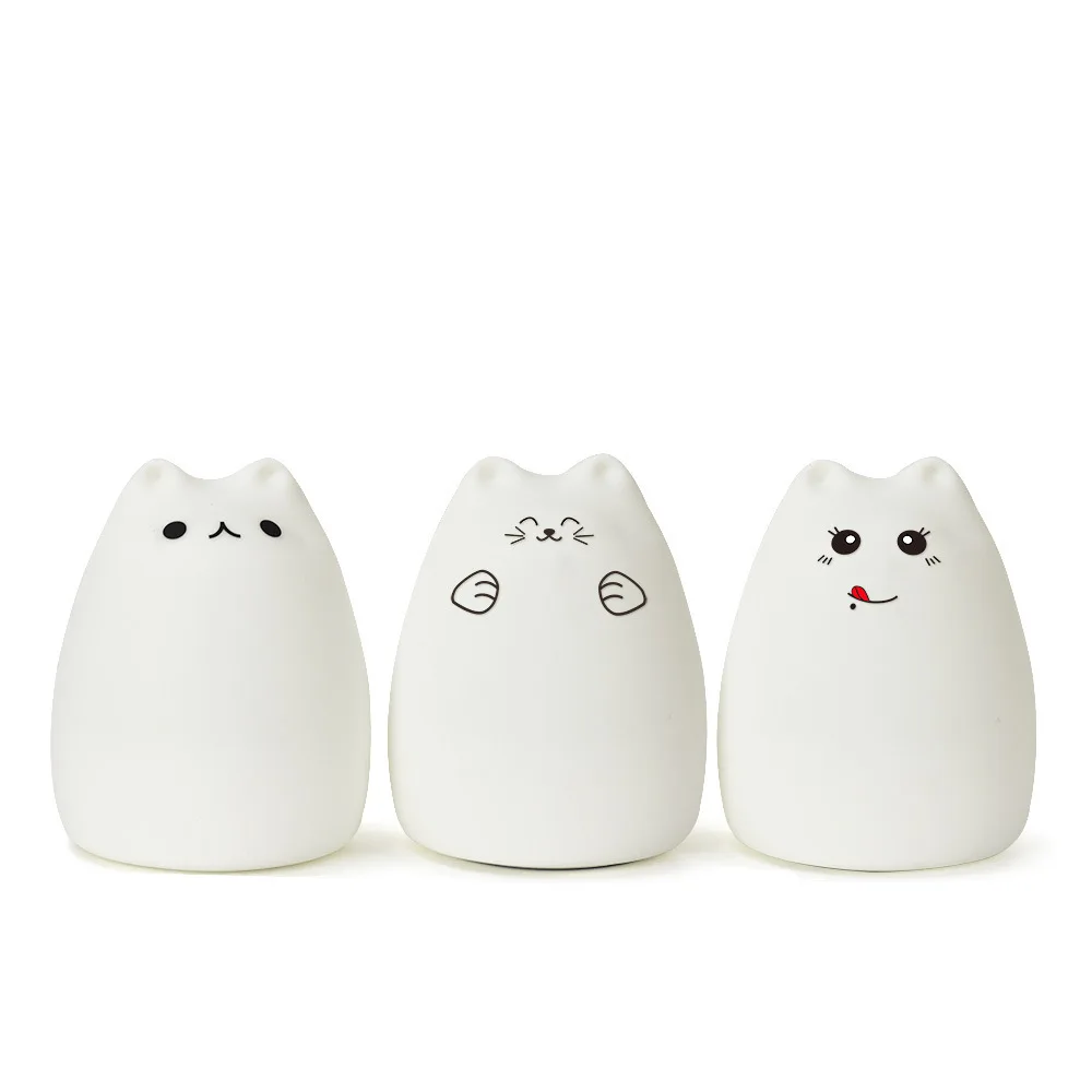 Cartoon Cat LED Night Light Silicone Luminaria Touch Tap Control Nursery Night light For Baby Kids Reading Sleeping Gift
Cartoon Cat LED Night Light Silicone Luminaria Touch Tap Control Nursery Night light For Baby Kids Reading Sleeping Gift