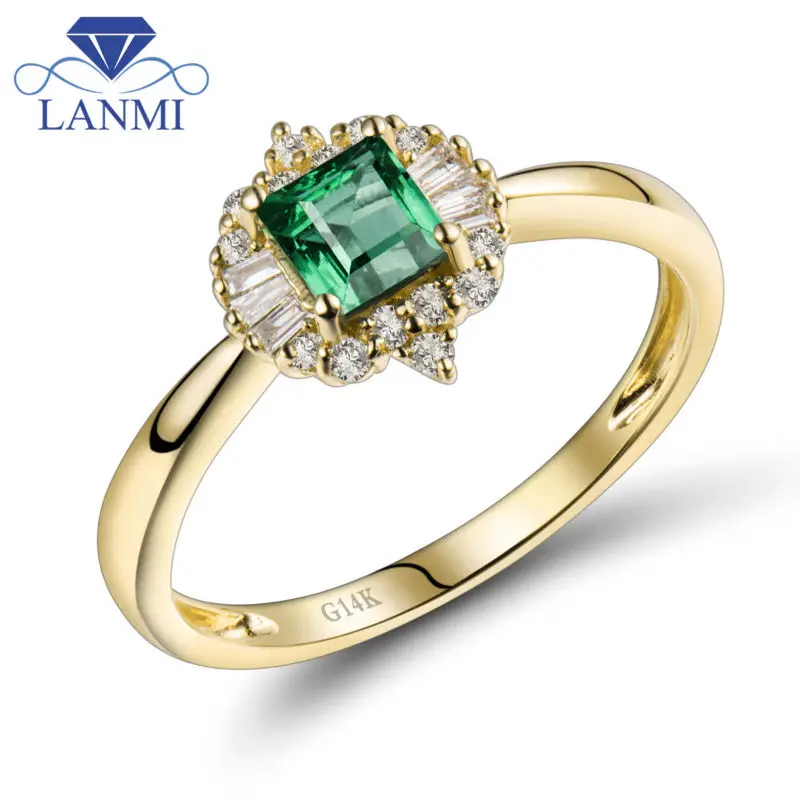 LANMI Princess 4.1mm Solid 14kt Yellow Gold Natural Emerald Engagement Rings Diamond Jewelry WU280
LANMI Princess 4.1mm Solid 14kt Yellow Gold Natural Emerald Engagement Rings Diamond Jewelry WU280