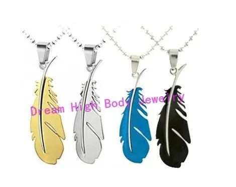 Hot Sale New Arrival Titanium Feather Pendant Stainless Steel Neckalce Jewelry for women Mixed Color 24PCS/LOT
Hot Sale New Arrival Titanium Feather Pendant Stainless Steel Neckalce Jewelry for women Mixed Color 24PCS/LOT