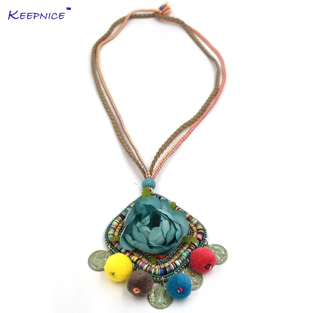 New Handmade Bohemia Jewelry Rose Flower Pendants Necklaces Leather Chain Retro Pompoms Pendants Necklace For Women
New Handmade Bohemia Jewelry Rose Flower Pendants Necklaces Leather Chain Retro Pompoms Pendants Necklace For Women