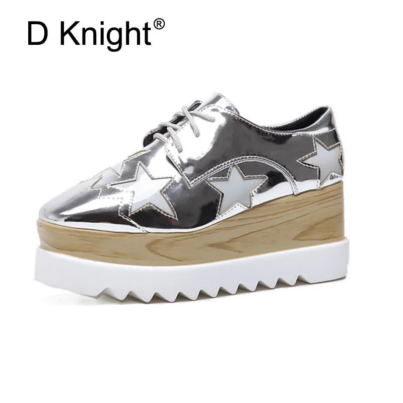22.5cm-25cm 2020 Patent Leather Square Toe Fashion Casual Shoes Stars Lace-up Height Increasing Women Wedge Heels Platform Shoes
22.5cm-25cm 2020 Patent Leather Square Toe Fashion Casual Shoes Stars Lace-up Height Increasing Women Wedge Heels Platform Shoes