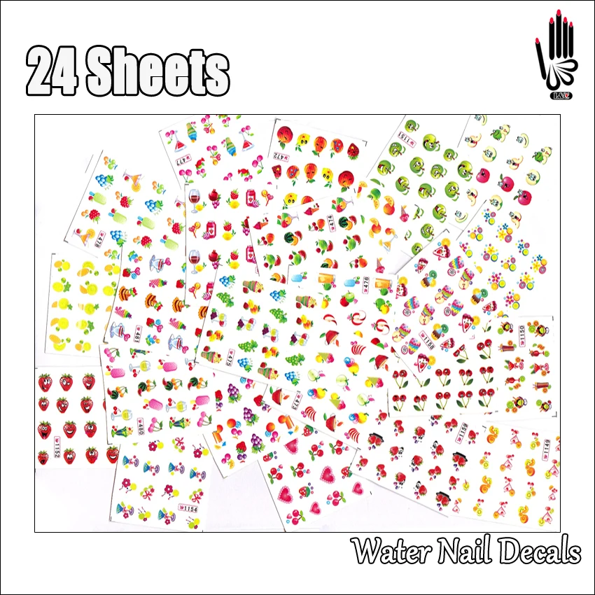 Nail 24Sheets/Lot Mix 24 Different Cartoon Fruits Face Nail Art Water Sticker Decal For Nail Art Decoration 24SY473
Nail 24Sheets/Lot Mix 24 Different Cartoon Fruits Face Nail Art Water Sticker Decal For Nail Art Decoration 24SY473