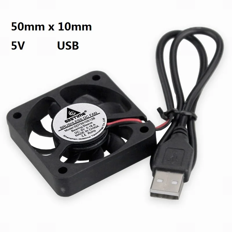 1 Piece Gdstime 5V USB 50mm 5cm 50x50x10mm Brushless DC Computer CPU Heat Sink Cooling Fan 5010
1 Piece Gdstime 5V USB 50mm 5cm 50x50x10mm Brushless DC Computer CPU Heat Sink Cooling Fan 5010