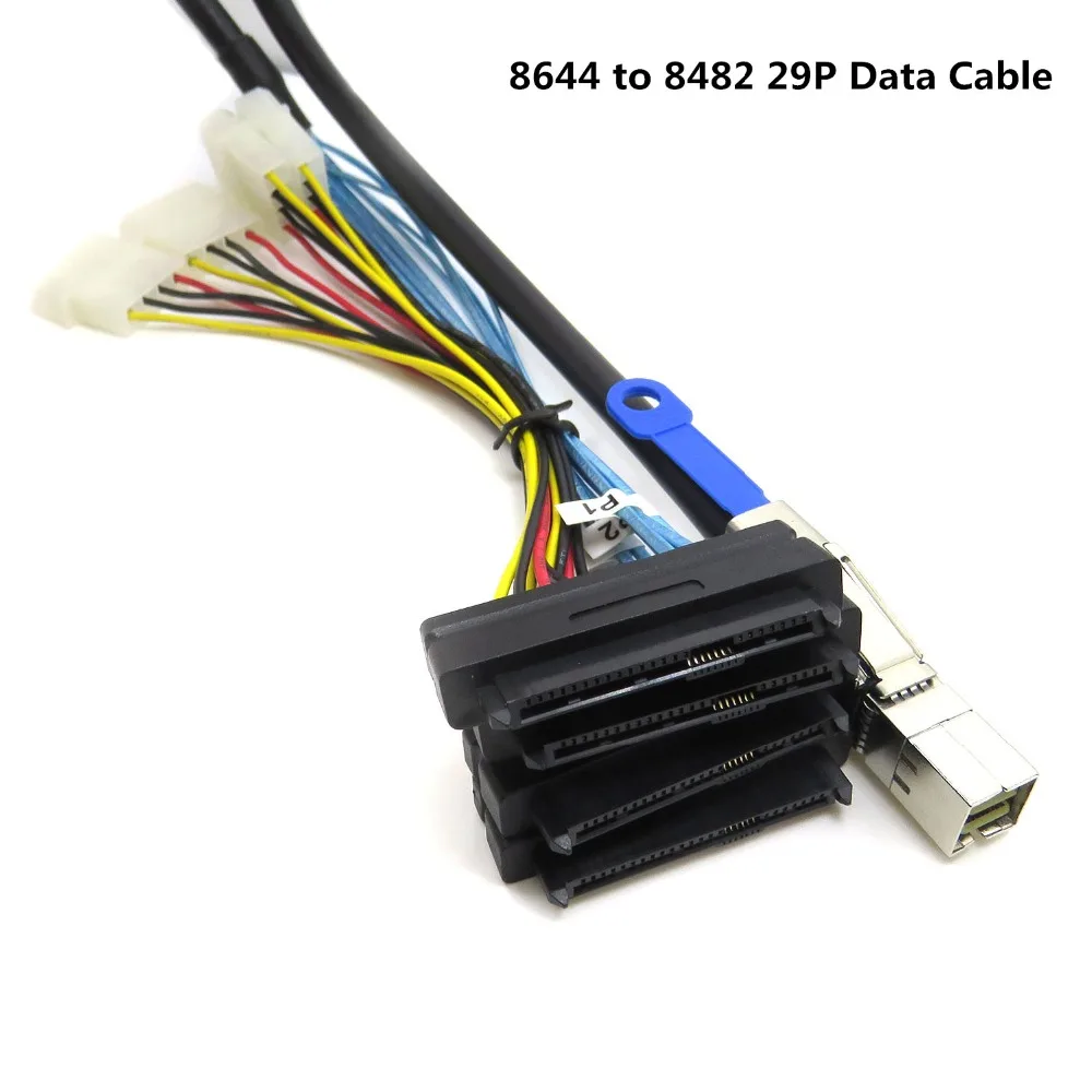 CableDeconn Mini SAS HD (SFF-8644) to 4xSAS 29 Pin Female(SFF-8482) With 4 Pin Power Server Data Cable
CableDeconn Mini SAS HD (SFF-8644) to 4xSAS 29 Pin Female(SFF-8482) With 4 Pin Power Server Data Cable