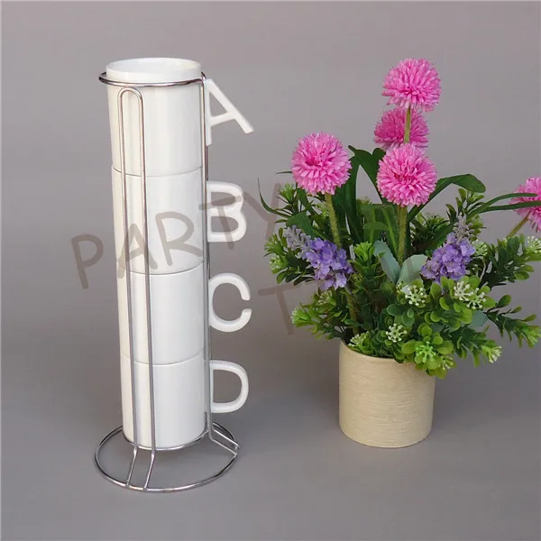 Ceramic Letter Mug with Metal Stand, ABCD Letter Cup Set for coffee and tea
Ceramic Letter Mug with Metal Stand, ABCD Letter Cup Set for coffee and tea