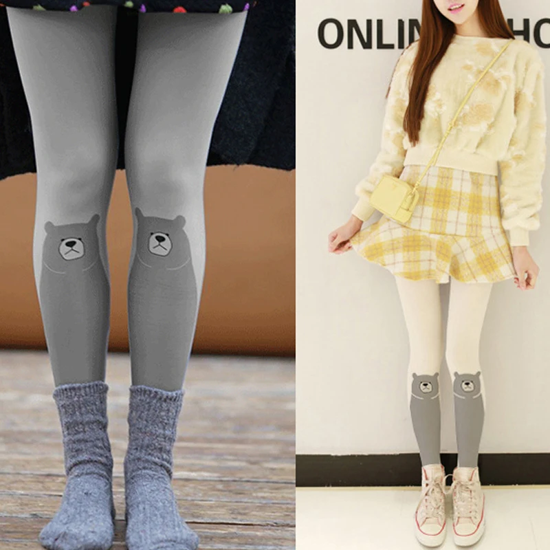 Japanese Style Kawaii Bear Cartoon Printed Tights, Opaque Grey/Ivory 120D Velvet Tights
Japanese Style Kawaii Bear Cartoon Printed Tights, Opaque Grey/Ivory 120D Velvet Tights