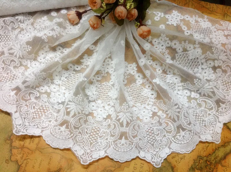 5 yard/lot width 23cm 9.05" white mesh cotton embroidery lace trim ribbon fabric for dress clothing 1037140L4K463
5 yard/lot width 23cm 9.05" white mesh cotton embroidery lace trim ribbon fabric for dress clothing 1037140L4K463