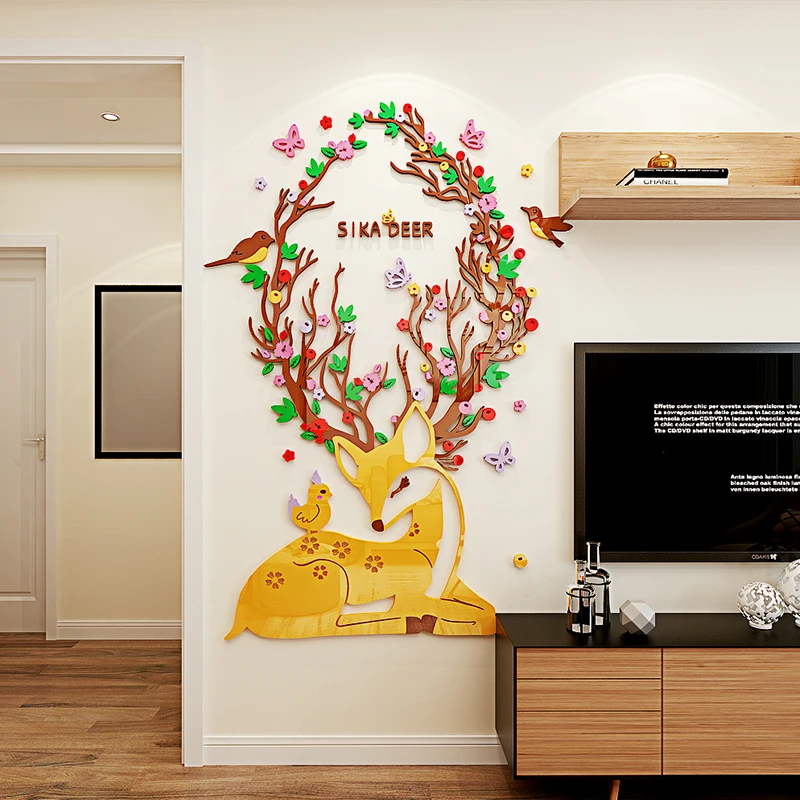 Cartoon Sika Deer Acrylic 3D Wall Stickers For Kids Room Kindergarten Living Room DIY Art Wall Decor Colorful Home decor
Cartoon Sika Deer Acrylic 3D Wall Stickers For Kids Room Kindergarten Living Room DIY Art Wall Decor Colorful Home decor