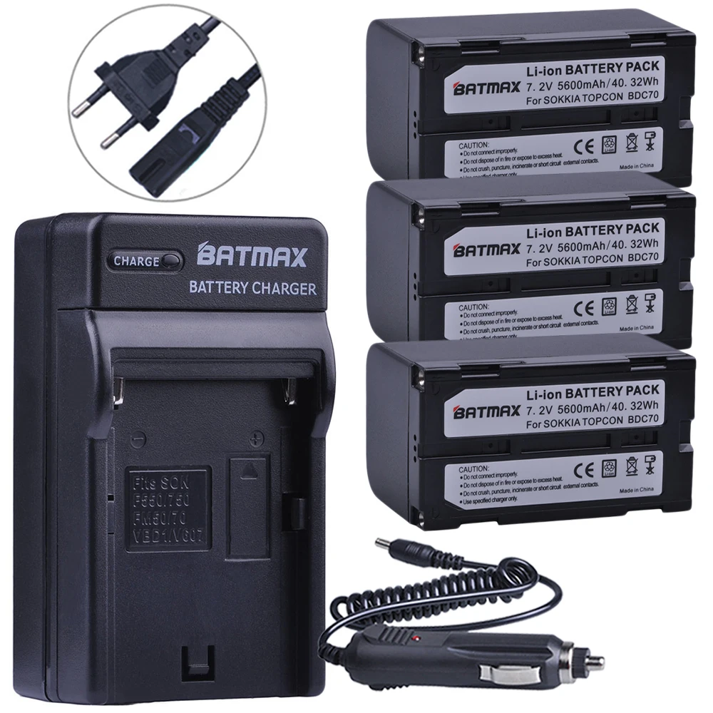 Batmax 3Pc 5600mAh BDC70 Battery+Wall Charger for sokkia CX FX total station for topcon ES OS total station
Batmax 3Pc 5600mAh BDC70 Battery+Wall Charger for sokkia CX FX total station for topcon ES OS total station