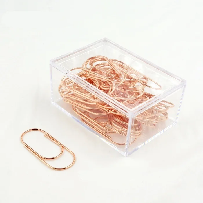 Luxury 50pcs/box 50mm Rose Gold Pink Paperclips Electroplating Metal Paper Clips Photo Clip Paper Clips Decorative Stationary
Luxury 50pcs/box 50mm Rose Gold Pink Paperclips Electroplating Metal Paper Clips Photo Clip Paper Clips Decorative Stationary