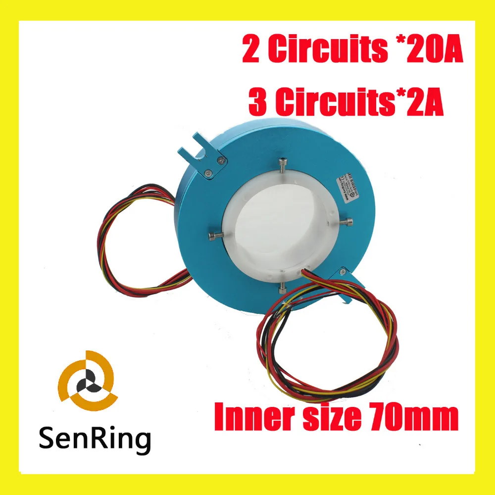 Industrial slip ring 2wires 20A+3 circuits 2A with hole size 70mm, thickness 30mm of pancake slip ring
Industrial slip ring 2wires 20A+3 circuits 2A with hole size 70mm, thickness 30mm of pancake slip ring