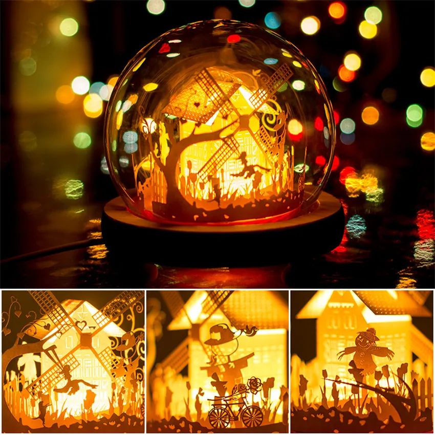 3D Light Shadow Paper Carving Night Lights Finished DIY Material Overlay Table Lamp Hand-assembled Mini Bedroom Bedside Lamp
3D Light Shadow Paper Carving Night Lights Finished DIY Material Overlay Table Lamp Hand-assembled Mini Bedroom Bedside Lamp