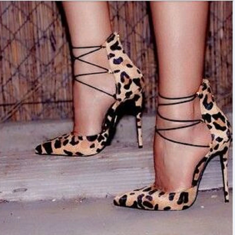 Sexy Leopard Stretch Ladies Shoes With Heels Pointed Toe Shallow Cut Lace-up Pumps Women Shoes Stiletto Heel Wedding Shoes Bride
Sexy Leopard Stretch Ladies Shoes With Heels Pointed Toe Shallow Cut Lace-up Pumps Women Shoes Stiletto Heel Wedding Shoes Bride